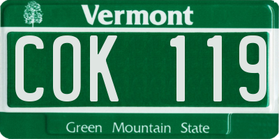 VT license plate COK119