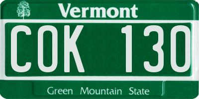 VT license plate COK130