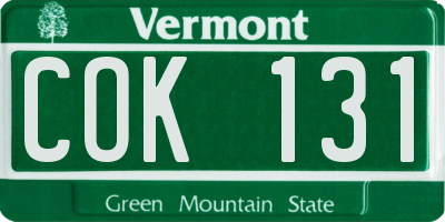 VT license plate COK131