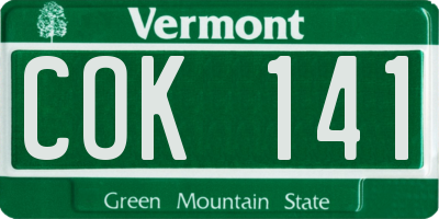 VT license plate COK141