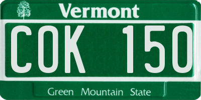 VT license plate COK150