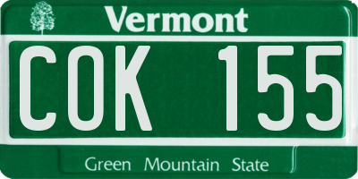 VT license plate COK155