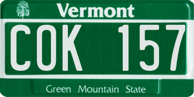 VT license plate COK157