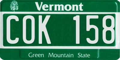 VT license plate COK158