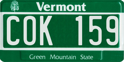 VT license plate COK159