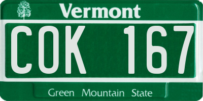 VT license plate COK167