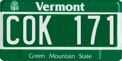 VT license plate COK171