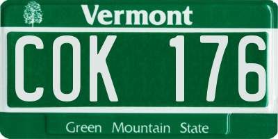 VT license plate COK176