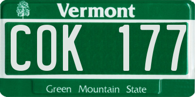 VT license plate COK177