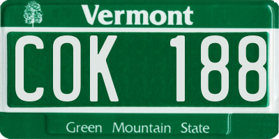 VT license plate COK188