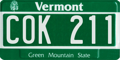 VT license plate COK211