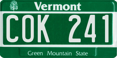 VT license plate COK241