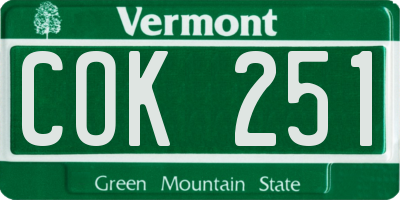VT license plate COK251