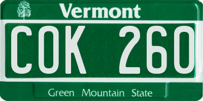 VT license plate COK260