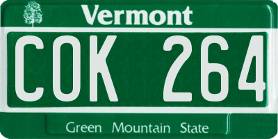 VT license plate COK264