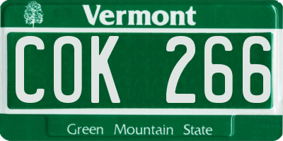 VT license plate COK266