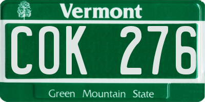 VT license plate COK276