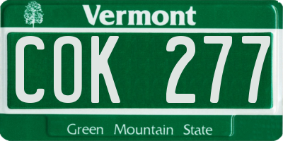 VT license plate COK277