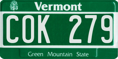 VT license plate COK279