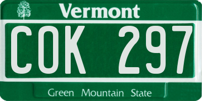 VT license plate COK297