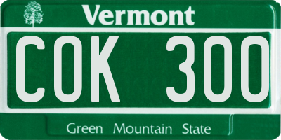 VT license plate COK300