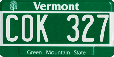 VT license plate COK327