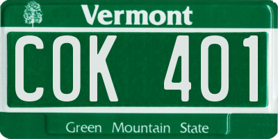 VT license plate COK401