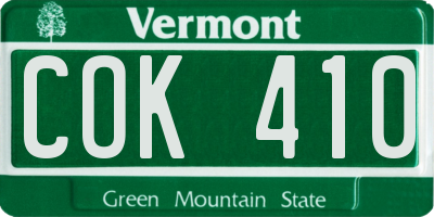 VT license plate COK410