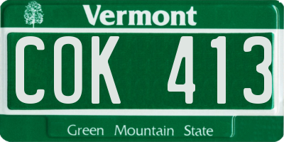 VT license plate COK413