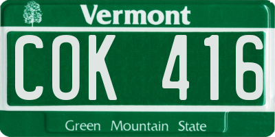 VT license plate COK416