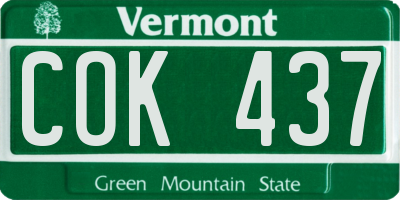 VT license plate COK437