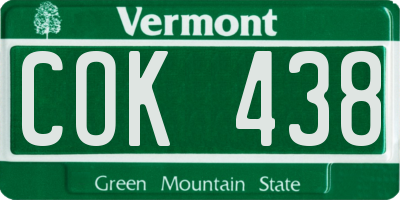 VT license plate COK438