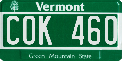 VT license plate COK460