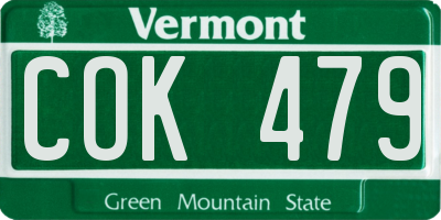 VT license plate COK479