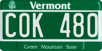 VT license plate COK480