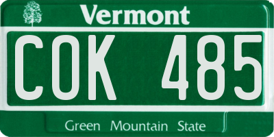 VT license plate COK485