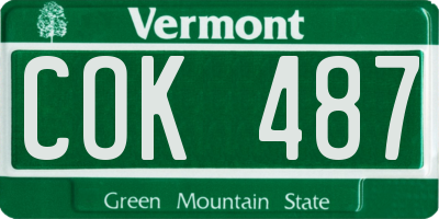 VT license plate COK487