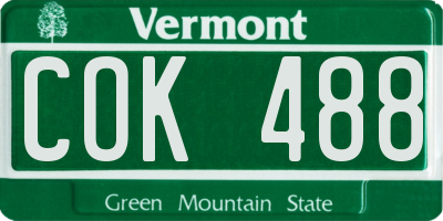 VT license plate COK488