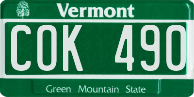 VT license plate COK490