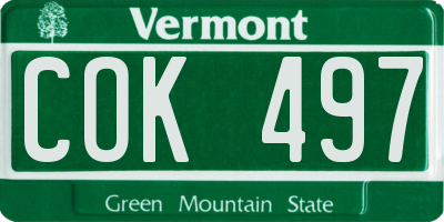 VT license plate COK497