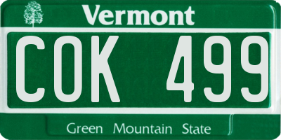 VT license plate COK499