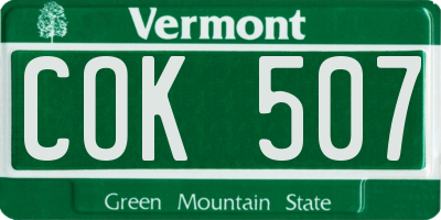 VT license plate COK507
