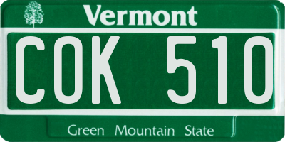 VT license plate COK510