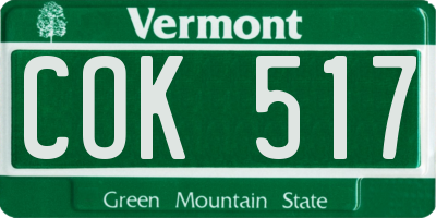 VT license plate COK517