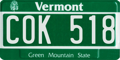 VT license plate COK518