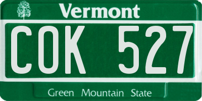 VT license plate COK527