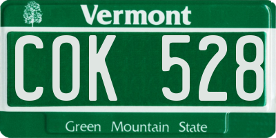VT license plate COK528