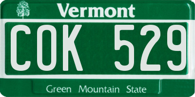 VT license plate COK529