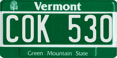 VT license plate COK530