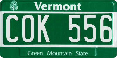 VT license plate COK556